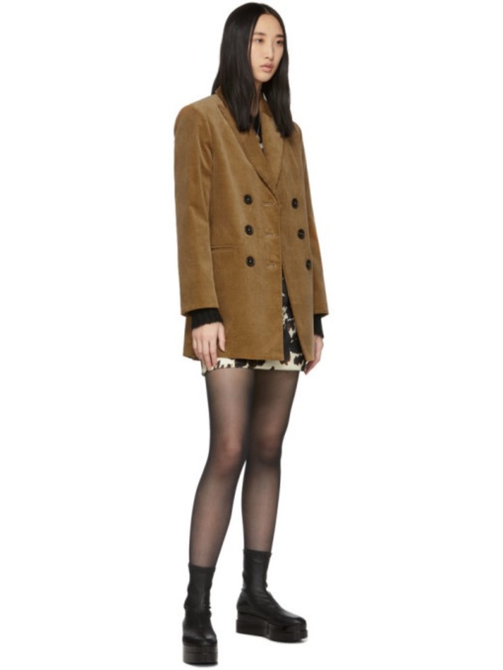Alexa Chung Furry Cow Print Mini Skirt - Picture 4 of 9